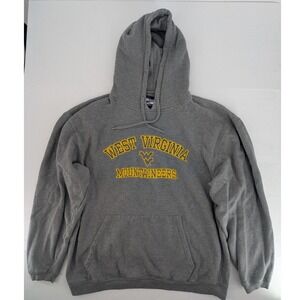 Varsity Athletic WVU Mountaineers Hoodie Men's XL Gray Vintage Y2K Embroidered